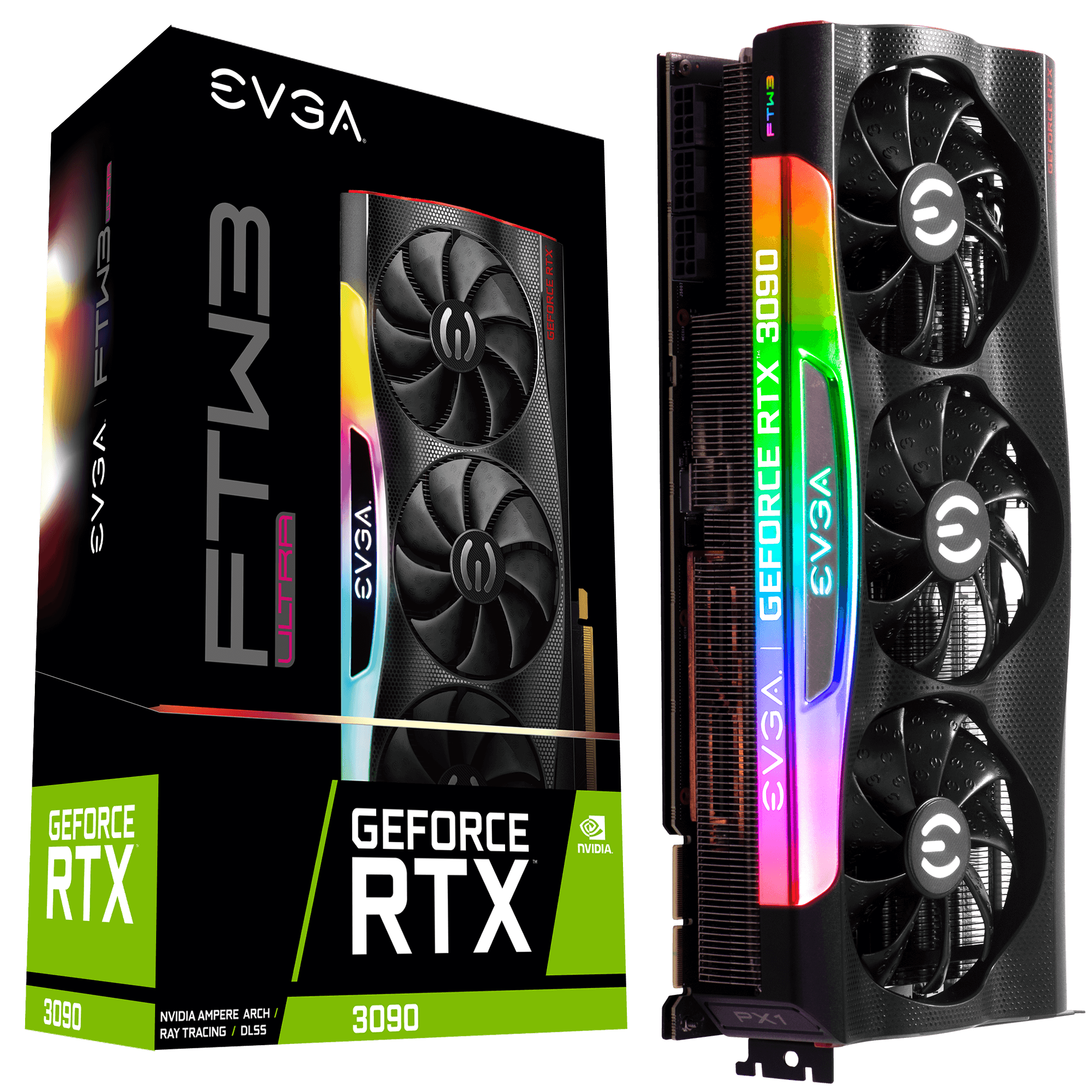 EVGA NVIDIA GeForce RTX 3090 FTW3 Ultra Gaming 24GB  + EVGA PSU 550W + Fractal 40mm Fan COMBO BACKORDER