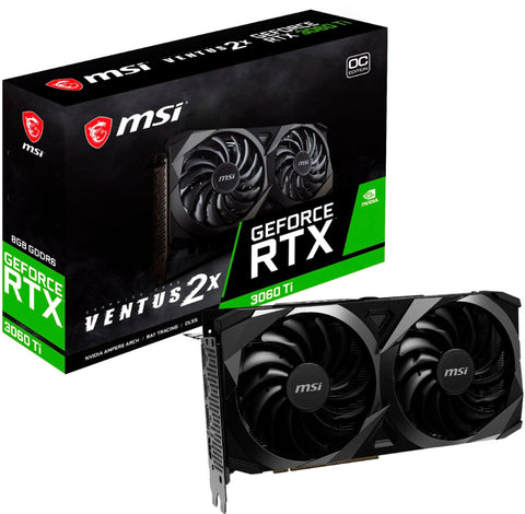 MSI - Geforce RTX 3060 Ti VENTUS 2X OC LHR  BV - 8GB GDDR6 - PCI Express 4.0 - Graphics Card Black - IN STOCK