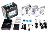 LIAN LI UNI FAN SL120 RGB WHITE 3X 12CM FAN PACK WITH CONTROLLER