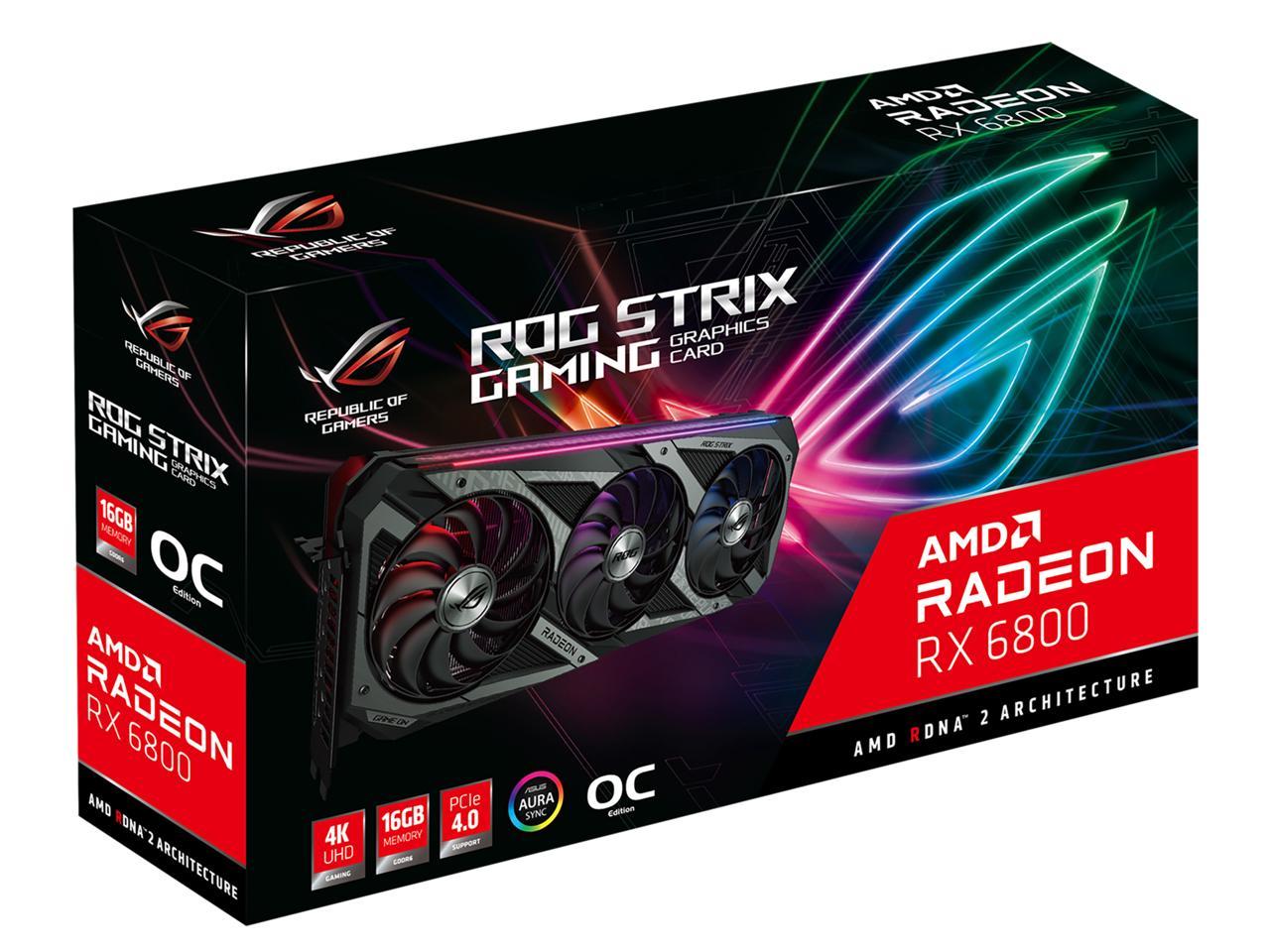 ASUS ROG STRIX AMD RADEON RX OC AMD RADEON RX 6800 PCIE4.0 16GB+ 550W PSU Bundle BACKORDER