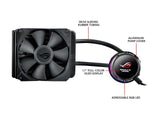 FREE SHIPPING ASUS ROG RYUO 120 RGB AIO Liquid CPU Cooler 120mm Radiator (120mm 4-pin PWM Fan) with LIVEDASH OLED Panel and FanXpert Controls, 90RC0010-M0UAY0