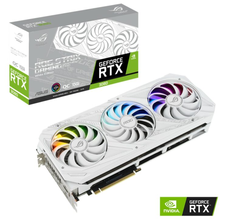 ASUS ROG Strix WHITE GeForce RTX 3080 OC DirectX 12 GAMING 10GB BACKORDER